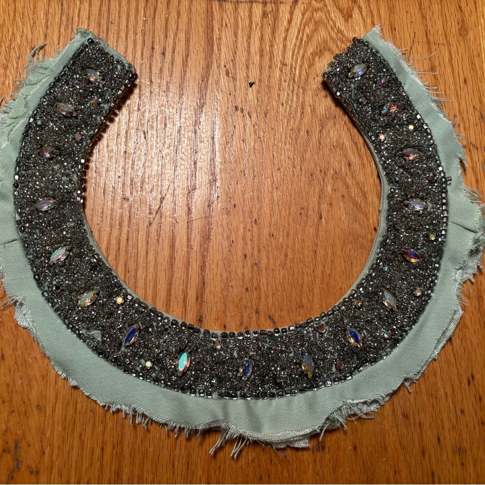 Vintage Beaded Rhinestone Collar Neckline (removed from old garment)